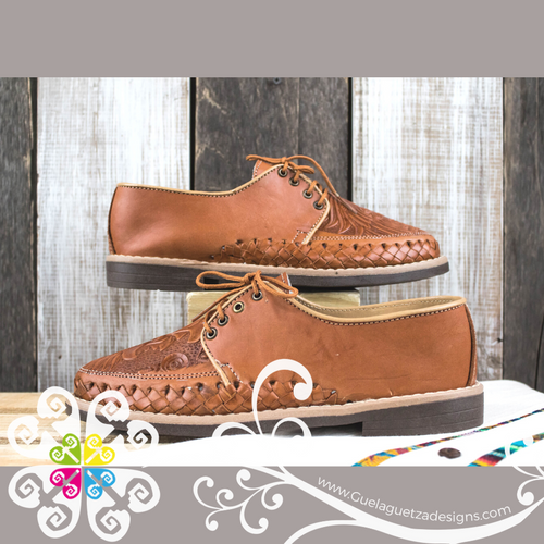 Light Brown Calendar Design - Leather Men Shoes