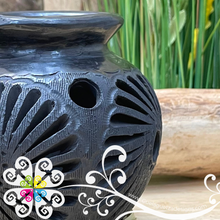 Medium Cantarito Black Clay Vase - Barro Negro Oaxaca