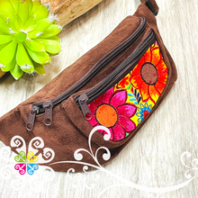 Brown Embroider Fanny Pack - 3 pockets