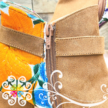 Chiapas Embroider Women High Heel Boots - Suede Footwear