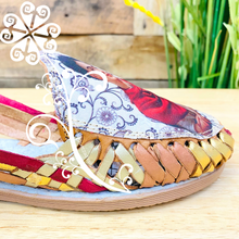 Frida Flat Shoes- Natural/Gold Red Scarf  Panchitos
