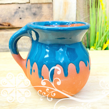 Set of 4 Assorted Colors Chorreado Mexican Clay Mugs - Jarrito Mexicano