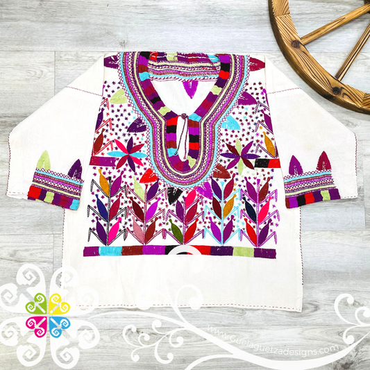 Medium Milpa Embroider 3/4 Sleeve Top - Blusa Bordada