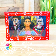 Red Mini Square Mexican Box Decor - Cajita Decorativa Barro Cocido