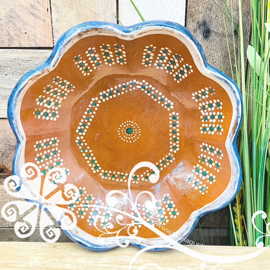 Decorative Clay Serving Bowl
