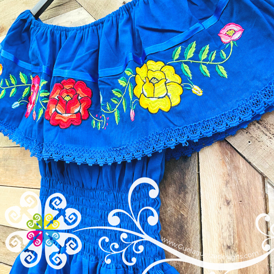 Tehuana Campesino Dress - Women Mexican Dress Guelaguetza Designs Tehuana Campesino Dress - Women Mexican Dress Guelaguetza Designs