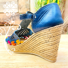 Blue with Diamonds Wedges Women Shoes