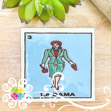Mexican Loteria Coaster Tile - 3 La Dama