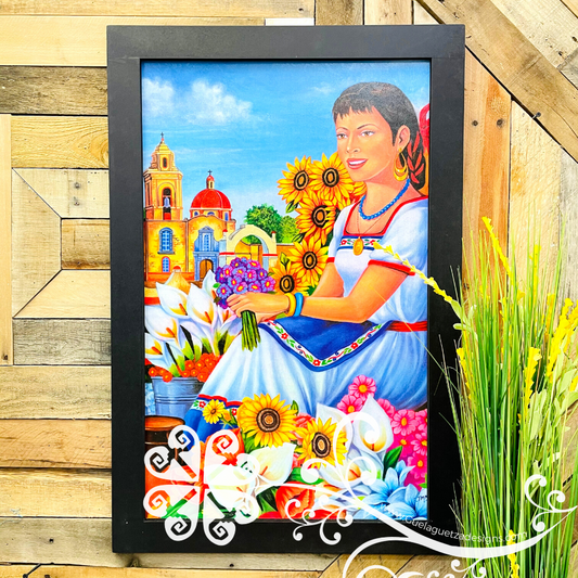 Large Mexican Wall Art - Black Frame Litografia