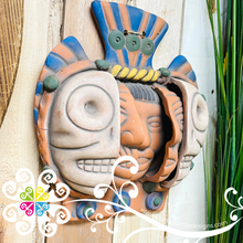 Large Life Cycles Mexican Clay Mask - Artisan Wall Art