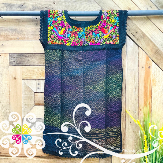 Black Multicolor Telar Dress - Pedal Loom Women Dress