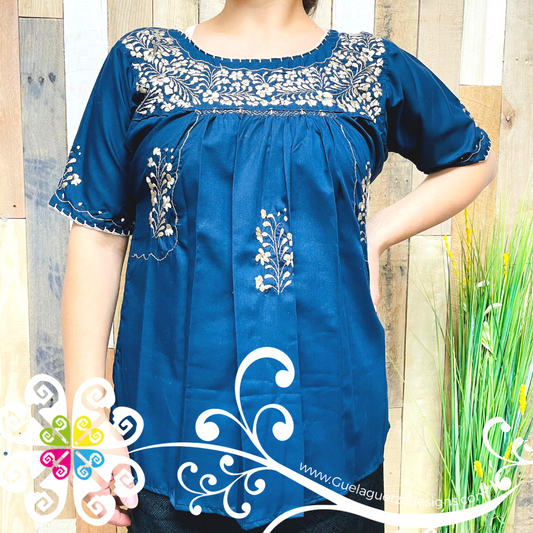 Small Blusa San Antonino Sencilla - 3/4 Sleeve - Embroider Women Top