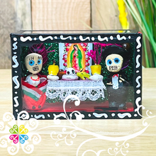 Black Mini Square Mexican Box Decor - Cajita Decorativa Barro Cocido