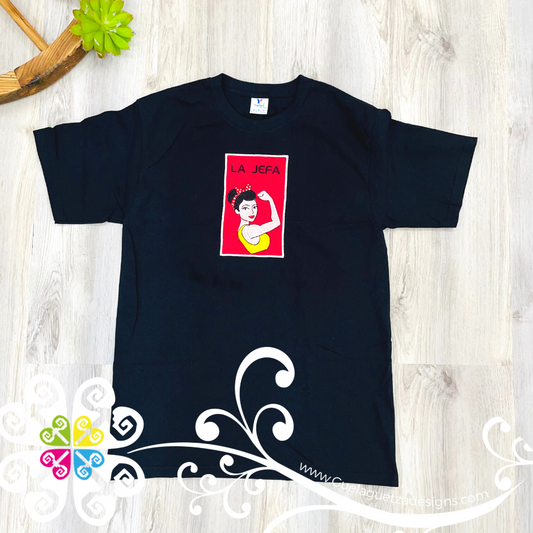 La Jefa Embroider Tee - LoteriaMX Shirt