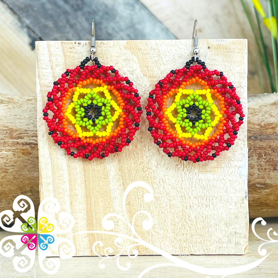 Circle beaded earrings deals