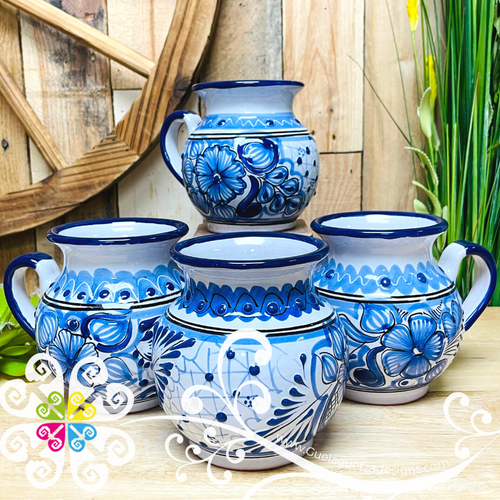 Set of 4 Blue Ponchera - Talavera Mug