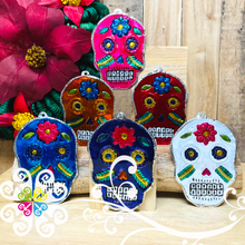 Set of 6 Hojalata Sugar Skull Ornaments - Mexican Christmas