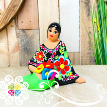 Seated Lucia Michoacana Doll - Ceramic Statue