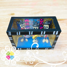 Black Mini Square Mexican Box Decor - Cajita Decorativa Barro Cocido
