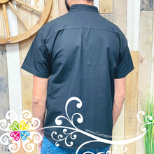 Black Star Stripe Shirt - Embroider Men Shirt