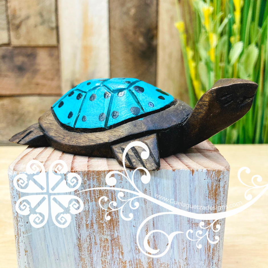 Set of 5 Hand Carve Wood Turtles – Guelaguetza Designs