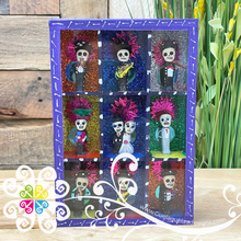Purple Mexican Gallery Box Decor - Cajita Decorativa Barro Cocido