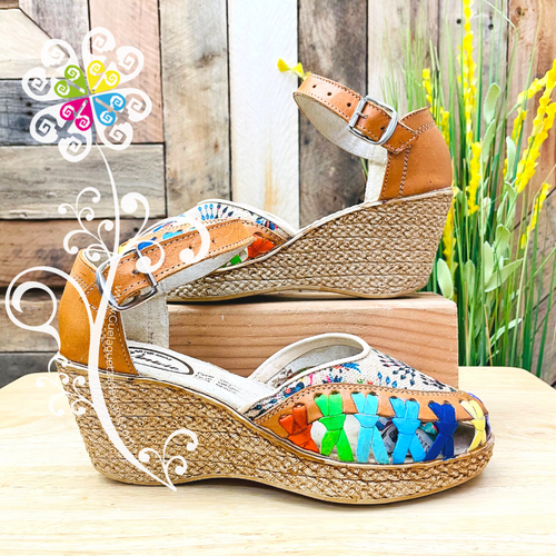 Natural Peacock Design - Buckle Wedges Women Shoes