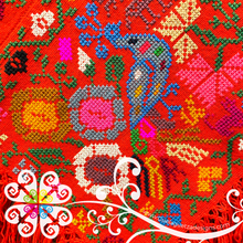 Colors Peacock Design Embroider Poncho - Mañanita