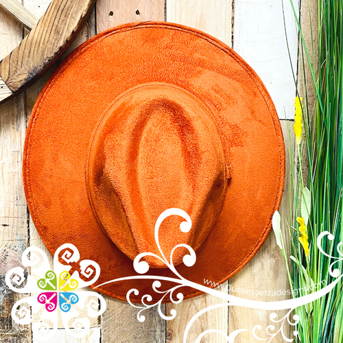 Burnt Orange Indiana Velvet Hat - Fall Hat