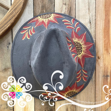 Oxford Gray Floral Hat- Hand Painted Fall Hat