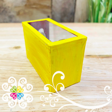 Yellow Mini Square Mexican Box Decor - Cajita Decorativa Barro Cocido