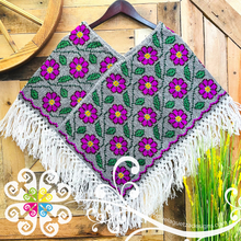 Colors Floral Design Embroider Poncho - Mañanita