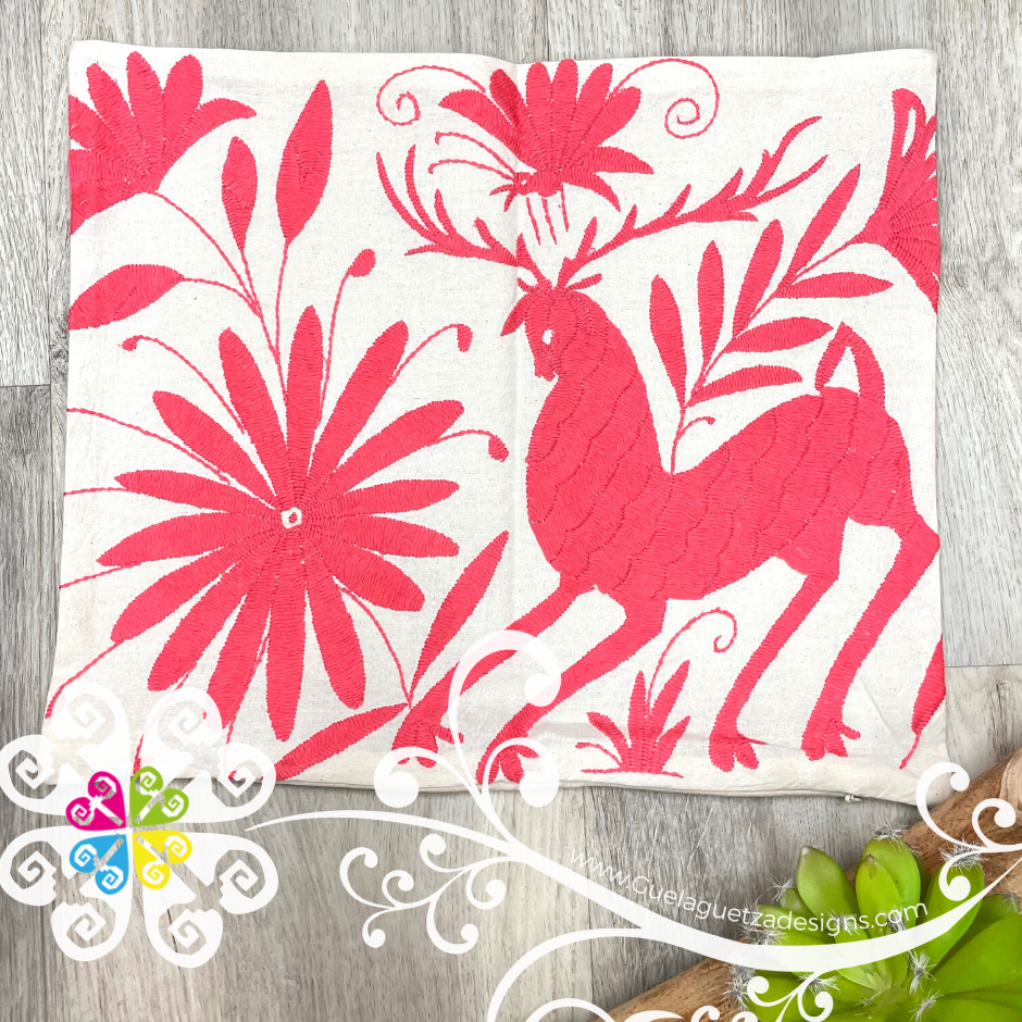 Coral Otomi Decorative Pillow Cases - with Zipper