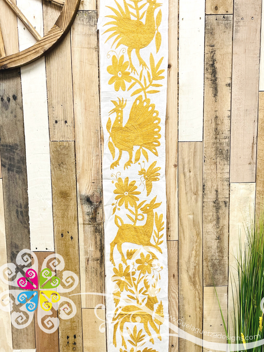 Mustard Small Solid Otomi Table Runner - Camino de Tenango