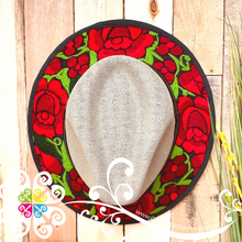 Earth Red Roses Embroider Summer Hat