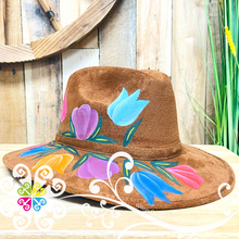 Brown Multicolor Flowers - Hand Painted Fall Hat