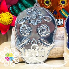 Set of 6 Hojalata Sugar Skull Ornaments - Mexican Christmas