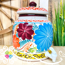 Decorated Mexican Clay Water Jug - Water Dispenser