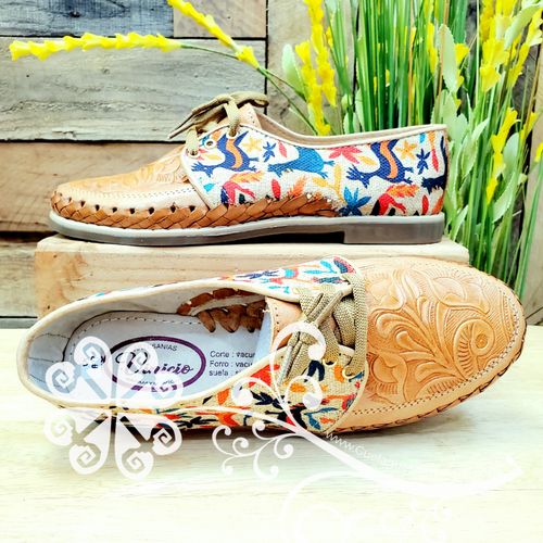 Otomi Birds - Loafers Artisan Leather Women Shoes