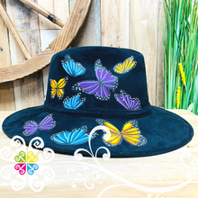 Black Butterflies - Hand Painted Fall Hat