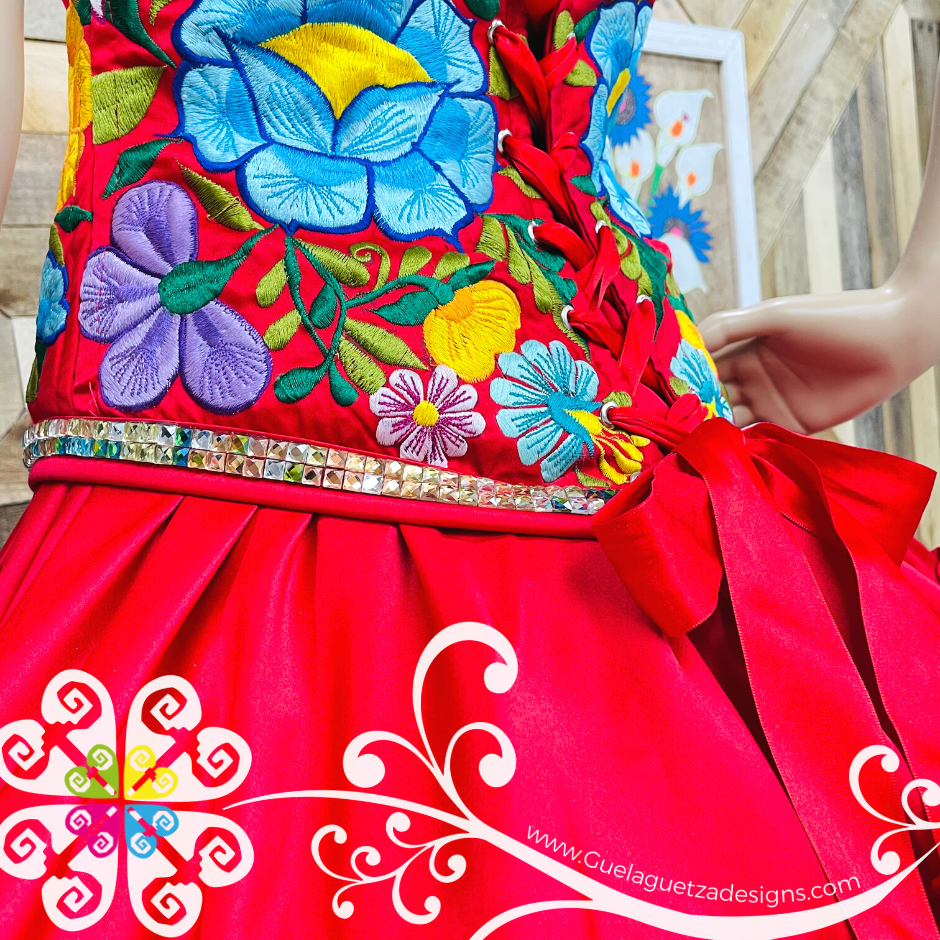 embroidered puebla dress 2X Colorful hand embroidered dress, cotton mexican dress, womens sundress, mexican puebla dress, summer dress, beach dress, cruise wear