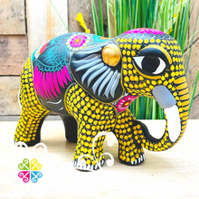Large Clay Elephant - Hand Painted Figure
