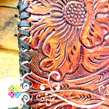 Floral Stamping Leather Bag - Medium Carteron de Piel
