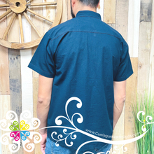 Navy Blue Star Stripe Shirt - Embroider Men Shirt