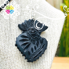 3- Calenda Heart Set - Black Clay Jewelry