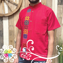Red Star Stripe Shirt - Embroider Men Shirt