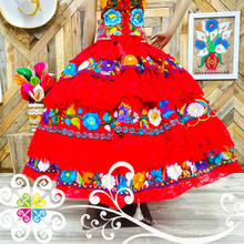 Red Quinceañera Puebla Dress - CUSTOM ORDER