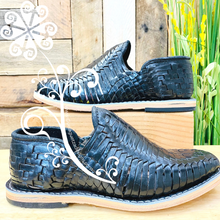 Black Tejido Leather Men Shoes