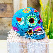 Small Multicolor Hand Painted Sugar Skull  - Calaverita Guerrero