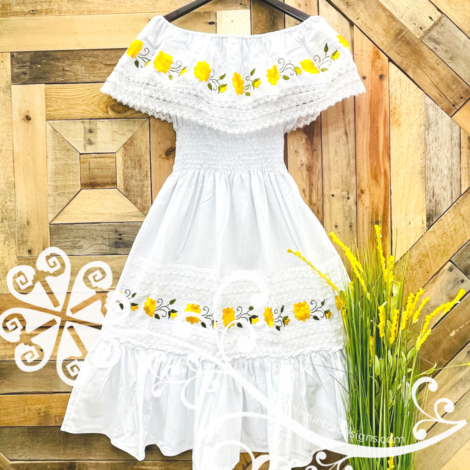Campesino Dress - Double Embroider Guelaguetza Designs Campesino Dress - Double Embroider Guelaguetza Designs